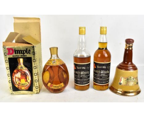 WHISKY; two bottles of 'Finest Old' Scotch Whisky, Alexander McNab &amp; Co, 70 proof (one low level), Bell's blended whisky 