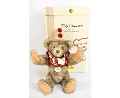 STEIFF; a boxed replica Teddy Clown 1926, with button-in-ear and tag, with certificate of authenticity, length 32cm, limited 