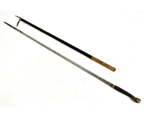 A Masonic-type sword, the thin blade with etched cross and foliate detail to both sides, indistinctly signed 'Re[...]ing Lond