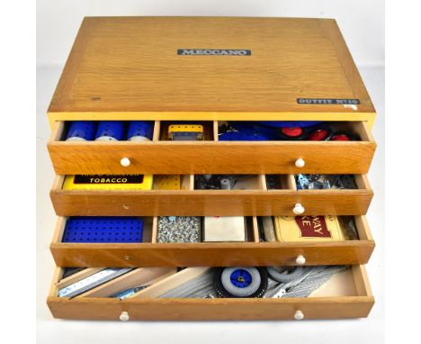 MECCANO; an Outfit No.10 in original branded wooden four drawer case.Additional InformationAppears complete, two handles miss