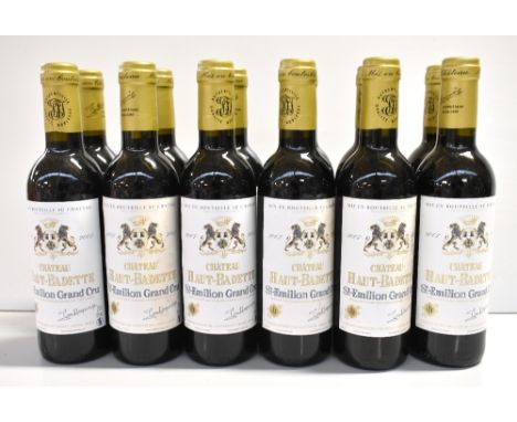 FRANCE; twelve half bottles of Château Haut Badette St. Emilion Grand Cru 2007, 13% 37.5cl (12).Additional InformationSome sp