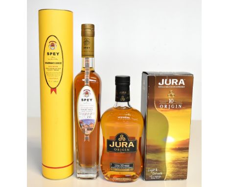 WHISKY; a single bottle of Jura 'Origin' Aged 10 Years single malt Scotch whisky, 40% 70cl, and a Spey Collection 31 Years Ol