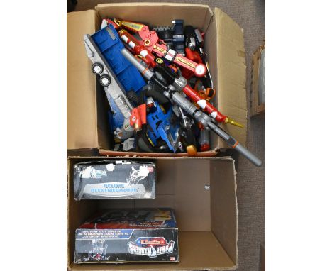POWER RANGERS; ten boxed Bandai figures and models comprising 4370 Deluxe Centaurus Megazord, 4371 Deluxe Strataforce Megazor