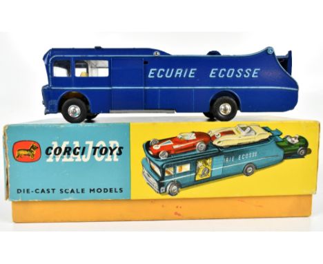CORGI; a boxed 1126 Ecurie Ecosse Racing Car Transporter in dark blue with light blue detail.Additional InformationBox with s