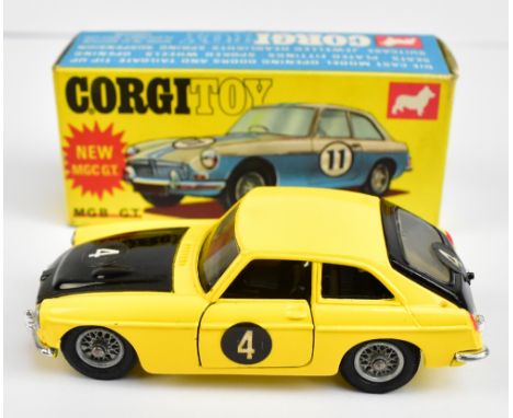 CORGI; a boxed 345 MGB G.T Competition Model in yellow and black.Additional InformationModel appears good, some light wear, b