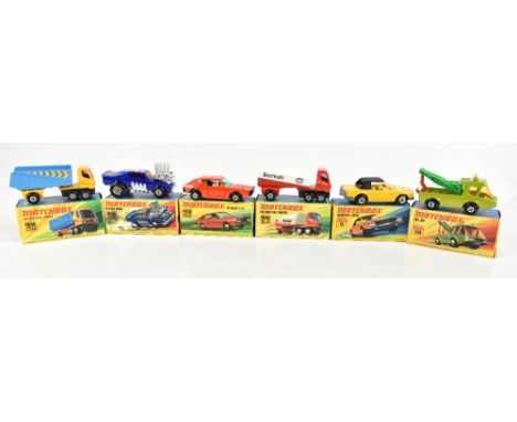 MATCHBOX SUPERFAST; six boxed models comprising six Mercedes 350SL, 48 Pi-eyed Piper, 50 Articulated Truck, 62 Renault 17 TL,