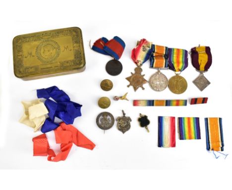 A WWI medal trio awarded to 55569 Dvr. F.R. Butler R.A., an Indian Army Temperance Association Medal, a silver fob medal insc