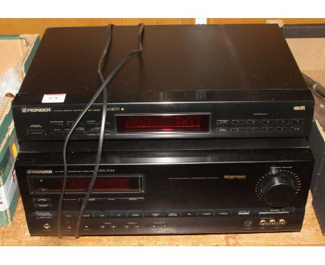 A Pioneer AV Digital Surround Amplifier, model VSA-701S, serial No. OA9501374S, width 42cm, depth 37cm, height 16cm, together