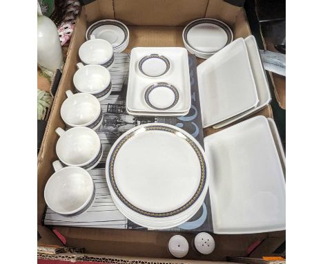 Royal Doulton for British Airways, a collection of Concorde tablewares, to include five teacups and saucers, five side plates
