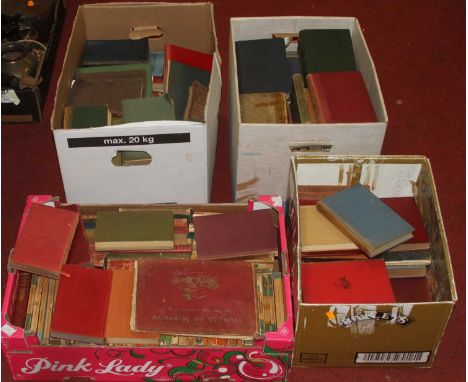 Four boxes of vintage books, to include Penguin