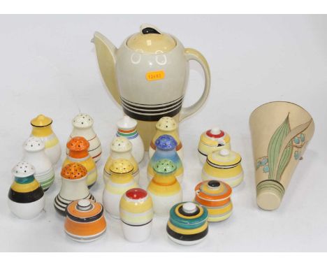 A collection of Art Deco style pottery, to include Susie Cooper and Grey's 