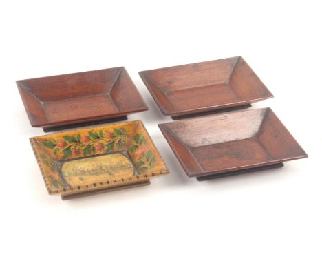 Four Brighton related rectangular gaming trays, comprising an example with a reduced circular colour print of Brighton Pavili