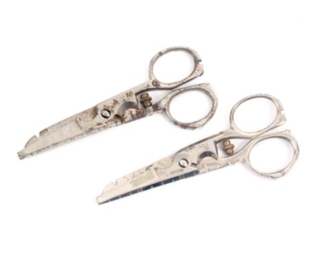 Stanhopes - sewing, two pairs of multi-tool button holing scissors comprising a pair stamped 'Dunlop' (1V - Aerial View of Po
