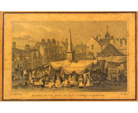 An early Tunbridge ware print decorated white wood box, the sliding lid with monochrome titled print 'March In The Isle Of El