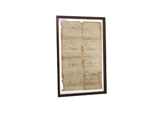 FACSIMILE OF THE MANUSCRIPT FOR 'THE COTTAR'S  SATURDAY NIGHT' BY ROBERT BURNSinscribed to R. A., Esq., framed and under glas