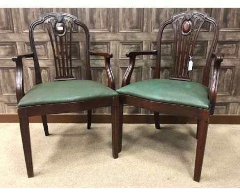 R. M .S. FRANCONIAPAIR OF MAHOGANY OPEN ELBOW DINING CHAIRSfrom the Dining Saloon of S. S. Franconia, with arched top rails, 