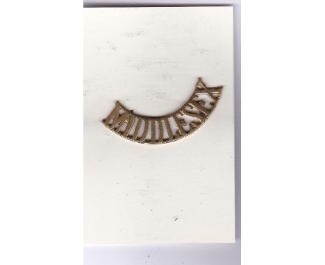 British WWI Middlesex Light Infantry brass shoulder title