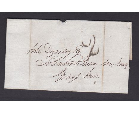 London 1825  EL-Lombard Street.XXX in black and Manuscript 2 and '7night' 