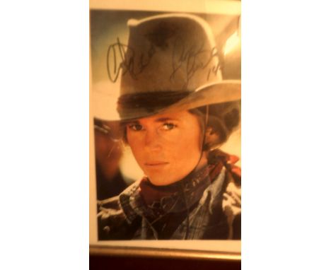 Framed print - 5 x 8 of Jane Fonda 1977-authographed by artist