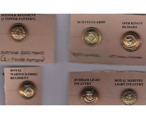 Victorian Buttons(Small) - Royal Marine Light Infantry, Scots Guard's, Royal Warwickshire Regt, Suffolk Regiment (2 Towers) 1