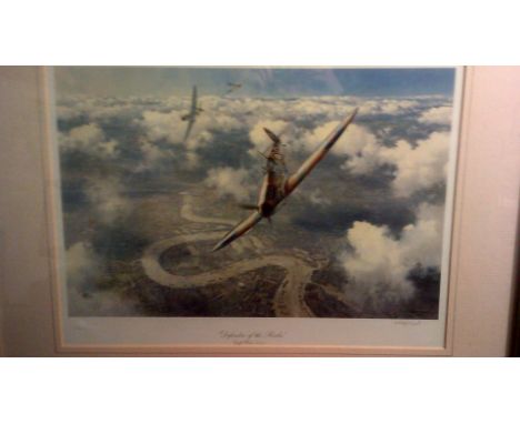 Print-WWII 'Battle of Britain 'Defenders of the Realm-by Geoff Hunt, R.S.M.A, Royal Doulton No.253/850, signed by artist, lim