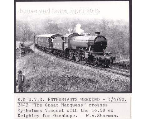 LNER 3-W.A.Sharman Photographic Quality Archive (10"x8")-K &amp; W.V.R.Enthusiasts Weekend - 1/4/90, 3442 "The Great Marquess