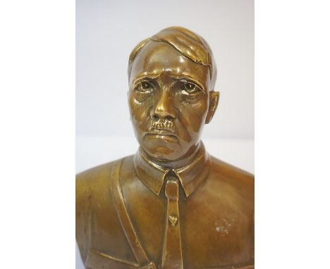 Bronze Bust of Adolf Hitler, 24cm high