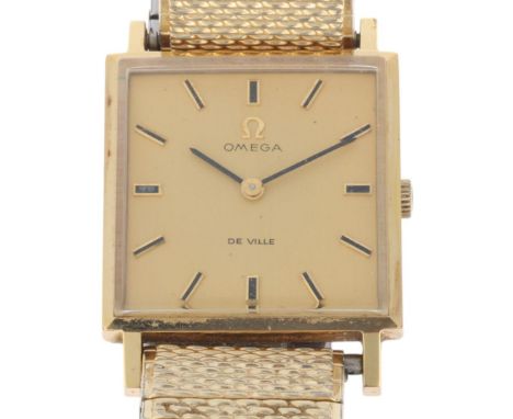 OMEGA - a Vintage gold plated stainless steel De Ville mechanical wristwatch, ref. 111.071, circa 1972, champagne dial with g