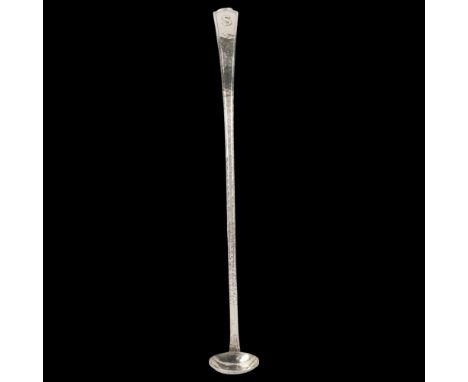 An Arts and Crafts American sterling silver long-handled sauce ladle, Marshall Field & Co of Chicago, model no. 1038, allover