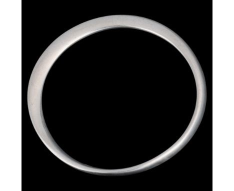 GEORG JENSEN - a heavy Danish modernist sterling silver slave bangle, plain ellipse form, band width 7mm, internal circumfere
