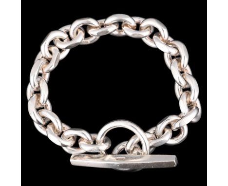 A heavy Danish sterling silver anchor cable link chain bracelet, 20cm, 94.3g . Condition Report:No damage or repair, only lig