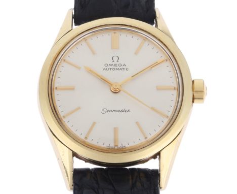 OMEGA - a Vintage gold plated stainless steel Seamaster automatic wristwatch, ref. 2802-7SC, circa 1956, silvered dial with g