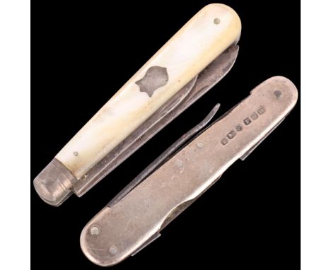 2 silver penknives, including Sheffield 1891, 8cm (2) . Condition Report:Lot sold as seen unless specific item(s) specified