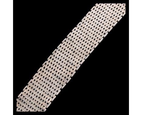 INSTITUTIONEN MARJATTA - a Danish sterling silver gatelink chain bracelet, band width 24.4mm, 19cm, 52.2g . Condition Report: