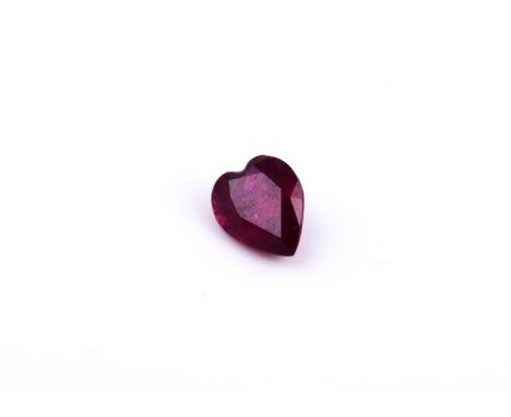 
	
		†&nbsp;A heart cut unmounted ruby, weighing 1.76 carats
		
		Condition Report: 
		numerous inclusions, including crystal
