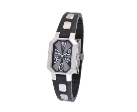 
	
		Repossi, Ref. R2SQ
		Lady's stainless steel wrist watch, no. 1668, circa 2003
		Movement: Cal. ETA 282001, quartz, 13 je