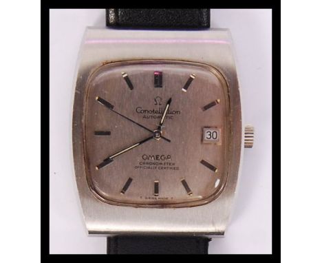 An original mid century gents Omega Constellation Automatic chronometer wristwatch being officially certified. Date aperture 