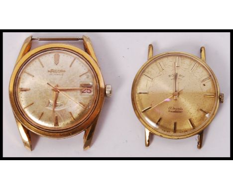 A vintage gentlemans wristwatch by Rotary 17 Jewels Incabloc having baton numerals and swiss movement together with a vintage