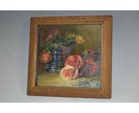 ** Wood (early 20th century)
Still Life, Roses
signed, oil on panel, 10cm x 10.5cm