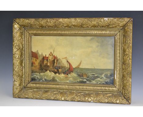 Continental School (19th century)
Stormy Harbour
oil on panel, 25cm x 46cm