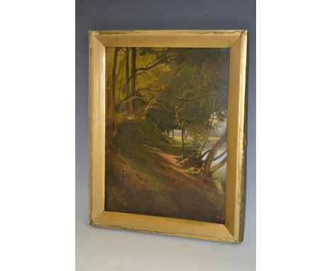 E M Welch
Near Camp, Worcester
initialled and dated 90, oil on panel, 25cm x 19cm