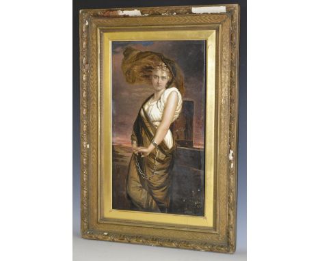 English School
Pre-Raphaelite, Sacrificial Beauty, in chains
monogrammed PG, oil on panel, 54.5cm x 31cm Condition Report: go