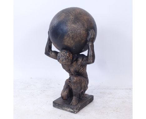 A bronzed composite sculpture of Atlas, H68cm