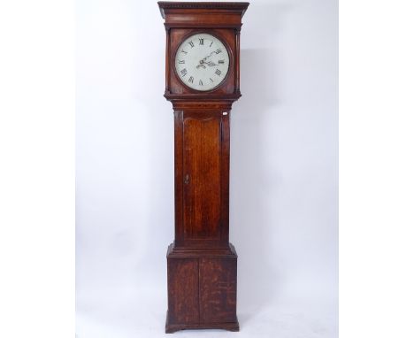 ROBERT EARP CASTLE DONNINGTON - an 18th century 30-hour clock, with a 12" circular enamel dial with 1 subsidiary dial, comple