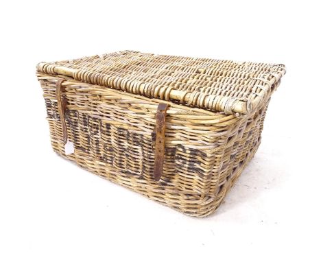 A Vintage wicker laundry hamper 