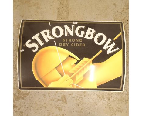 An enamel advertising sign for Strongbow Cider, W84cm, H62cm 