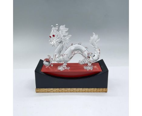 Limited edition Swarovski Austrian cut crystal dragon figure with ruby glass eyes from the Fabulous Creatures collection. Aci