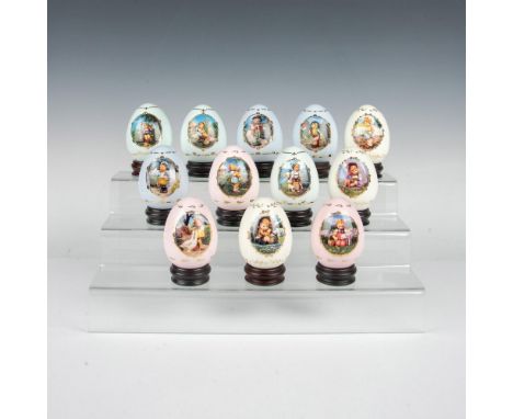 Beautiful collection of delightful eggs that capture the essence of the beloved Hummel children in colorful scenes, adorned w