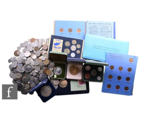 George III to George V - A half crown, 1819, a double florin, 1890, other silver coinage, nickel and copper coinage and some 