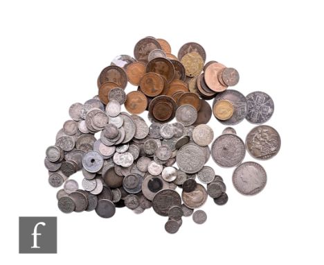 Victoria - Various crowns 1845, 1887, 1894, 1897, 1889, a double florin and various other silver coinage, half crowns, shilli